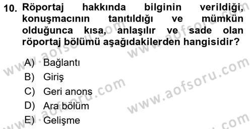 İletişim Ortamları Tasarımı Dersi 2020 - 2021 Yılı Yaz Okulu Sınav Soruları 10. Soru