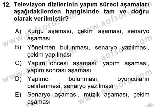 İletişim Ortamları Tasarımı Dersi 2020 - 2021 Yılı Yaz Okulu Sınav Soruları 12. Soru