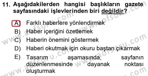 İletişim Ortamları Tasarımı Dersi 2021 - 2022 Yılı (Vize) Ara Sınav Soruları 11. Soru