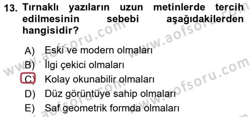 İletişim Ortamları Tasarımı Dersi 2021 - 2022 Yılı (Vize) Ara Sınav Soruları 13. Soru
