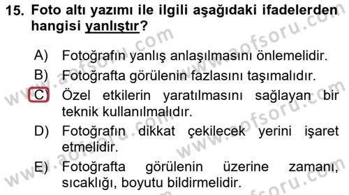 İletişim Ortamları Tasarımı Dersi 2021 - 2022 Yılı (Vize) Ara Sınav Soruları 15. Soru