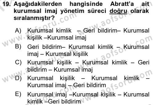 Kurum Kültürü Dersi 2016 - 2017 Yılı (Vize) Ara Sınav Soruları 19. Soru