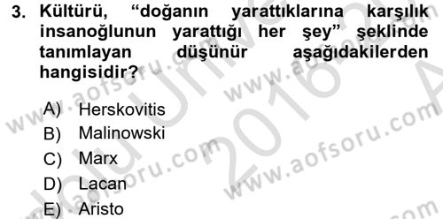 Kurum Kültürü Dersi 2016 - 2017 Yılı (Vize) Ara Sınavı 3. Soru