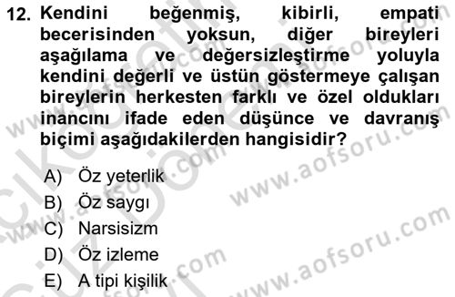 Kurum Kültürü Dersi 2017 - 2018 Yılı (Vize) Ara Sınav Soruları 12. Soru