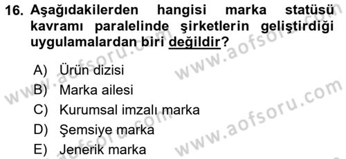 Kurum Kültürü Dersi 2017 - 2018 Yılı (Final) Dönem Sonu Sınav Soruları 16. Soru