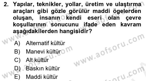Kurum Kültürü Dersi 2017 - 2018 Yılı (Final) Dönem Sonu Sınav Soruları 2. Soru