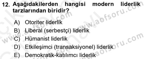 Kurum Kültürü Dersi 2018 - 2019 Yılı (Final) Dönem Sonu Sınav Soruları 12. Soru