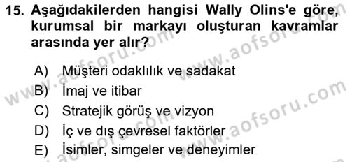 Kurum Kültürü Dersi 2018 - 2019 Yılı (Final) Dönem Sonu Sınav Soruları 15. Soru