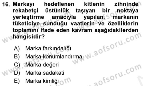 Kurum Kültürü Dersi 2018 - 2019 Yılı (Final) Dönem Sonu Sınav Soruları 16. Soru