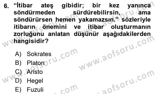 Kurum Kültürü Dersi 2018 - 2019 Yılı (Final) Dönem Sonu Sınav Soruları 6. Soru