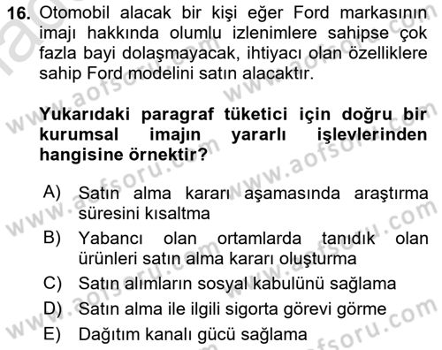 Kurum Kültürü Dersi 2019 - 2020 Yılı (Vize) Ara Sınav Soruları 16. Soru