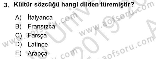 Kurum Kültürü Dersi 2019 - 2020 Yılı (Vize) Ara Sınav Soruları 3. Soru