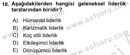 Kurum Kültürü Dersi 2019 - 2020 Yılı (Final) Dönem Sonu Sınav Soruları 10. Soru