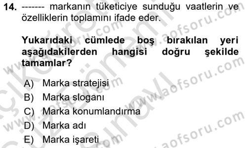Kurum Kültürü Dersi 2019 - 2020 Yılı (Final) Dönem Sonu Sınav Soruları 14. Soru