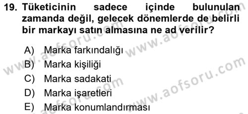 Kurum Kültürü Dersi 2020 - 2021 Yılı Yaz Okulu Sınav Soruları 19. Soru