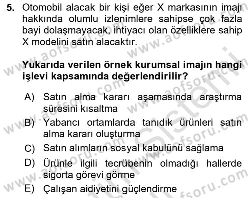 Kurum Kültürü Dersi 2020 - 2021 Yılı Yaz Okulu Sınav Soruları 5. Soru