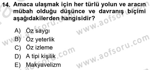 Kurum Kültürü Dersi 2021 - 2022 Yılı (Vize) Ara Sınavı 14. Soru