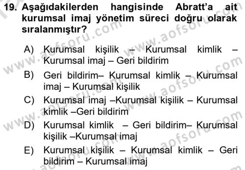 Kurum Kültürü Dersi 2021 - 2022 Yılı (Vize) Ara Sınav Soruları 19. Soru