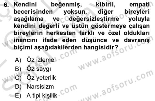 Kurum Kültürü Dersi 2021 - 2022 Yılı (Final) Dönem Sonu Sınav Soruları 6. Soru