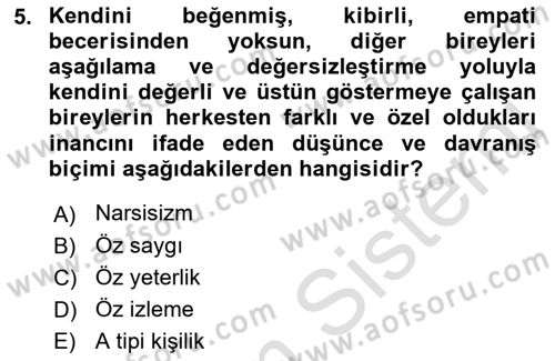 Kurum Kültürü Dersi 2021 - 2022 Yılı Yaz Okulu Sınav Soruları 5. Soru
