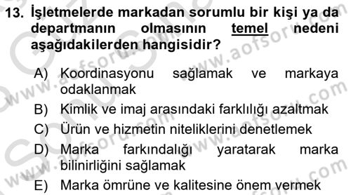 Kurum Kültürü Dersi 2022 - 2023 Yılı (Final) Dönem Sonu Sınav Soruları 13. Soru