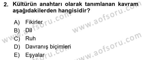 Kurum Kültürü Dersi 2022 - 2023 Yılı Yaz Okulu Sınav Soruları 2. Soru