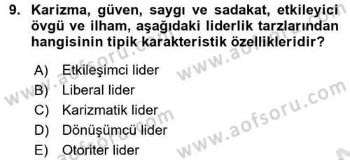 Kurum Kültürü Dersi 2023 - 2024 Yılı (Final) Dönem Sonu Sınav Soruları 9. Soru