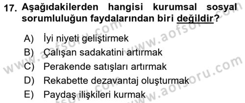 Kurum Kültürü Dersi 2023 - 2024 Yılı Yaz Okulu Sınav Soruları 17. Soru