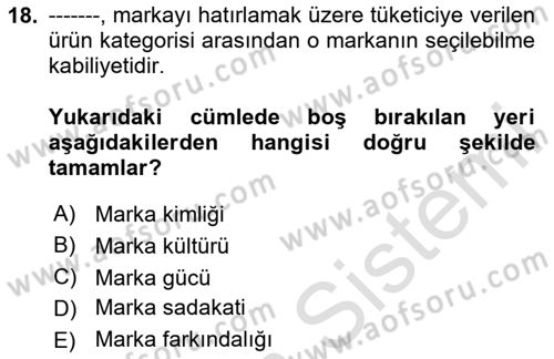 Kurum Kültürü Dersi 2023 - 2024 Yılı Yaz Okulu Sınav Soruları 18. Soru
