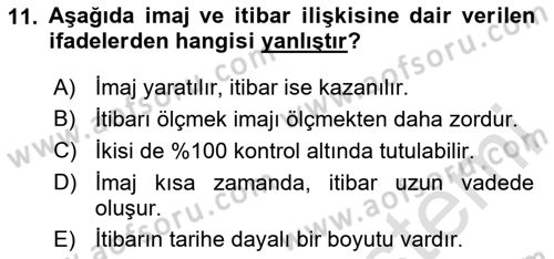 Kurum Kültürü Dersi 2024 - 2025 Yılı Yaz Okulu Sınav Soruları 11. Soru