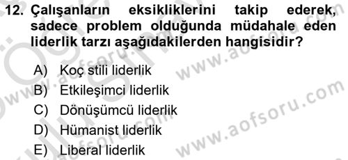 Kurum Kültürü Dersi 2024 - 2025 Yılı Yaz Okulu Sınav Soruları 12. Soru