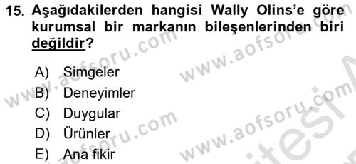 Kurum Kültürü Dersi 2024 - 2025 Yılı Yaz Okulu Sınav Soruları 15. Soru