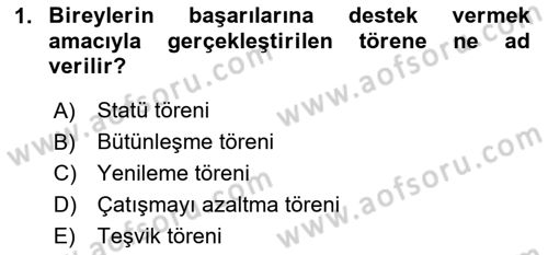 Kurum Kültürü Dersi 2025 - 2026 Yılı (Vize) Ara Sınav Soruları 1. Soru