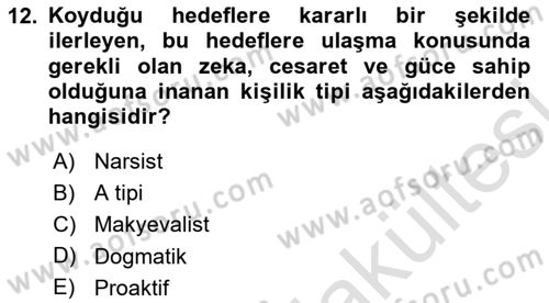Kurum Kültürü Dersi 2025 - 2026 Yılı (Vize) Ara Sınav Soruları 12. Soru