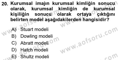 Kurum Kültürü Dersi 2025 - 2026 Yılı (Vize) Ara Sınav Soruları 20. Soru