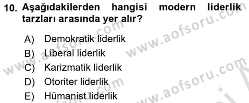 Kurum Kültürü Dersi 2025 - 2026 Yılı (Final) Dönem Sonu Sınav Soruları 10. Soru