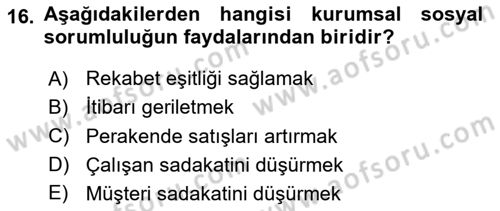 Kurum Kültürü Dersi 2025 - 2026 Yılı (Final) Dönem Sonu Sınav Soruları 16. Soru