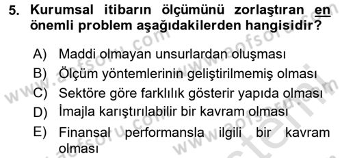 Kurum Kültürü Dersi 2025 - 2026 Yılı (Final) Dönem Sonu Sınav Soruları 5. Soru