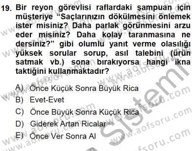 İkna Edici İletişim Dersi 2014 - 2015 Yılı (Vize) Ara Sınav Soruları 19. Soru
