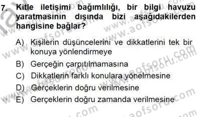 İkna Edici İletişim Dersi 2014 - 2015 Yılı (Vize) Ara Sınav Soruları 7. Soru