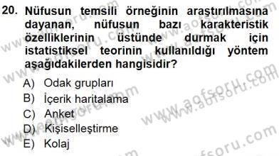 İkna Edici İletişim Dersi 2014 - 2015 Yılı (Final) Dönem Sonu Sınav Soruları 20. Soru
