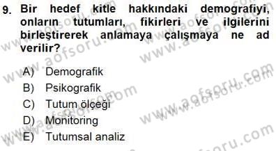 İkna Edici İletişim Dersi 2015 - 2016 Yılı (Final) Dönem Sonu Sınav Soruları 9. Soru