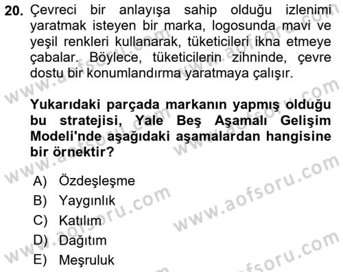 İkna Edici İletişim Dersi 2024 - 2025 Yılı Yaz Okulu Sınav Soruları 20. Soru