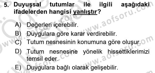 İkna Edici İletişim Dersi 2024 - 2025 Yılı Yaz Okulu Sınav Soruları 5. Soru