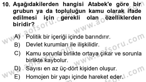 Kamusal Halkla İlişkiler Dersi 2017 - 2018 Yılı (Vize) Ara Sınav Soruları 10. Soru