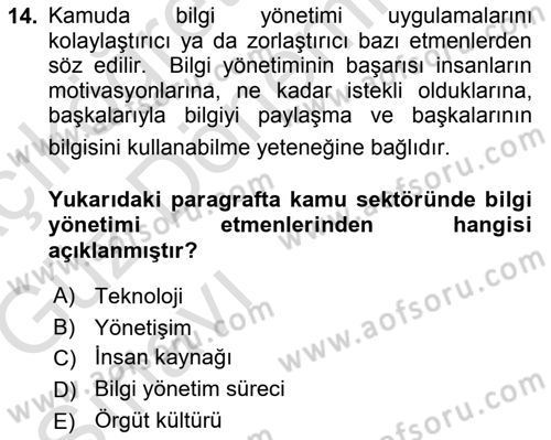 Kamusal Halkla İlişkiler Dersi 2017 - 2018 Yılı (Vize) Ara Sınav Soruları 14. Soru