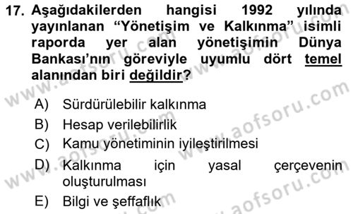 Kamusal Halkla İlişkiler Dersi 2017 - 2018 Yılı (Vize) Ara Sınav Soruları 17. Soru