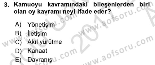 Kamusal Halkla İlişkiler Dersi 2017 - 2018 Yılı (Vize) Ara Sınav Soruları 3. Soru