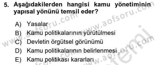 Kamusal Halkla İlişkiler Dersi 2017 - 2018 Yılı (Vize) Ara Sınav Soruları 5. Soru