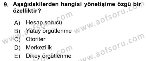 Kamusal Halkla İlişkiler Dersi 2017 - 2018 Yılı (Vize) Ara Sınav Soruları 9. Soru